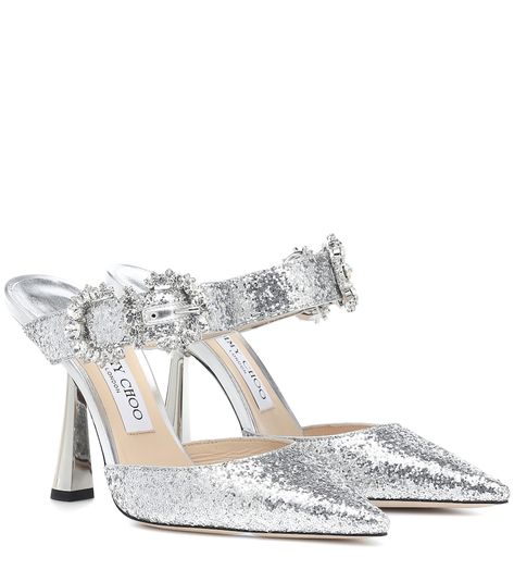 Silver Sparkle Heels, Balenciaga Leather, Sparkle Heels, Jimmy Choo Heels, Silver Sparkle, Jimmy Choo Shoes, Leather Mules, Suede Pumps, Wedge Espadrille