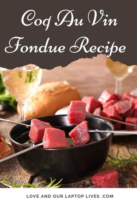 How To: Fondue Date Night At Home | Romantic And Fun - Love And Our Laptop Lives Fondue Date Night At Home, Fondue Date Night, Melting Pot Recipes, Coq Au Vin Recipe, Fondue Night, Hot Rocks, Date Night At Home, Fondue Forks, Chocolate Turtles