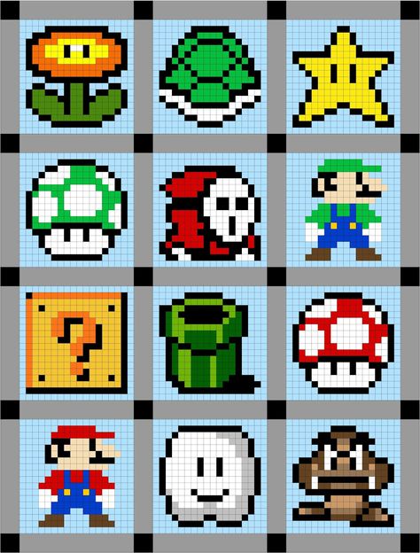 mario brothers quilt | Super Mario Brothers Quilt Along Sneak Peak Mario Cross Stitch, Mario Quilt, Crochet Kids Blanket, Geeky Craft, Crochet Graphs, Kids Blanket, Yes I Will, Motifs Perler, Pixel Crochet