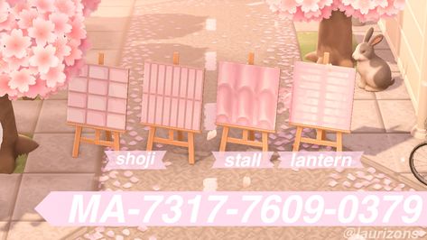 Acnh Cherry Blossom Clothes, Acnh Pink Japanese, Pink Stall Acnh, Acnh Sakura Path, Acnh Pink Citycore, Sakura Animal Crossing, Acnh Pink Path Designs, Acnh Pink Codes, Acnh Pink Island