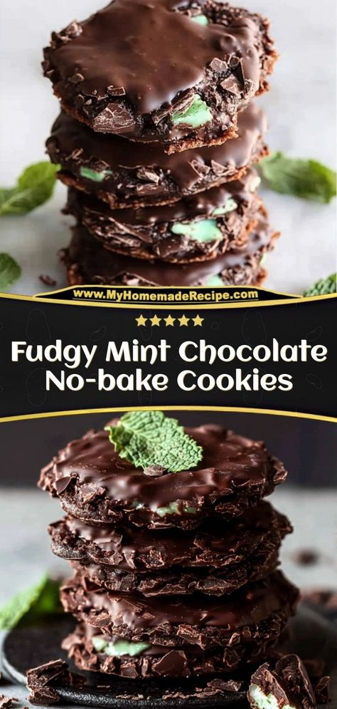 Rich, fudgy, and bursting with minty goodness, these Fudgy Mint Chocolate No-Bake Cookies are a quick and easy dessert. No oven required for this indulgent treat! Ingredients: 2 cups oats 1/2 cup cocoa powder 1/4 cup butter 1/2 tsp peppermint extract A quick, fudgy treat that’s perfect for mint chocolate lovers Desserts With Cocoa Powder, Easy Impressive Dessert, Mint Frosting, Chocolate No Bake Cookies, Peppermint Extract, Sweet Treats Recipes, Green Food Coloring, Cookie Frosting, Unsweetened Coconut