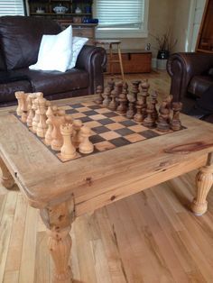 Coffee table Chess board by TheChessman on Etsy Coffee Table Chess Board, Chess Board Table, Chess Board Set, Wood Chess Board, Chess Boards, Chess Board Game, Wooden Chess Board, Chess Table, Wood Chess