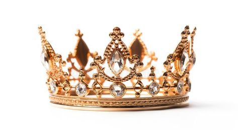 A gold crown on a white background. Generative AI image. stock image Crown White Background, Crown Art, Gold Crown, Stock Illustration, White Background, Spirituality, Stock Images, Crown, Gold