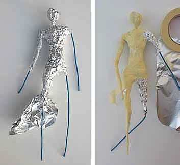 Paper Mache Dolls, Wire Art Sculpture, Paper Mache Clay, Paper Mache Art, Paper Mache Sculpture, Paper Mache Crafts, Tin Foil, Papel Mache, Wire Sculpture