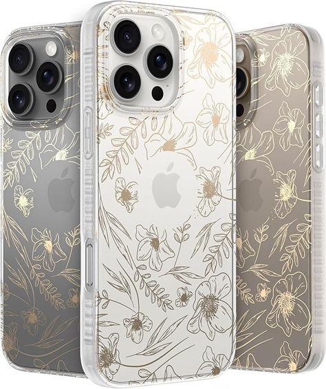 Amazon.com: LONLI Hue - for iPhone 16 Pro Case - Gold Floral Phone Case - Cute, Unique and Aesthetic Phone Cover - [360° Shock-Absorbent Bumper] - [4 Airbag Cushioned Corners] : Cell Phones & Accessories Aesthetic Phone Cover, Gold Cushions, Floral Phone Case, Aesthetic Phone, Cute Phone Cases, Iphone 16 Pro, Gold Floral, New Phones, Pattern Phone Case