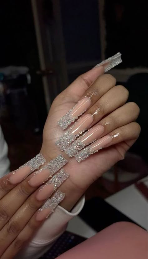 Pixie Crystal Nails, Birthday 2023, Nail Aesthetic, Square Nail, Nails Design With Rhinestones, Dope Nail Designs, Glow Nails, Acrylic Nails Coffin Pink, Pretty Ppl