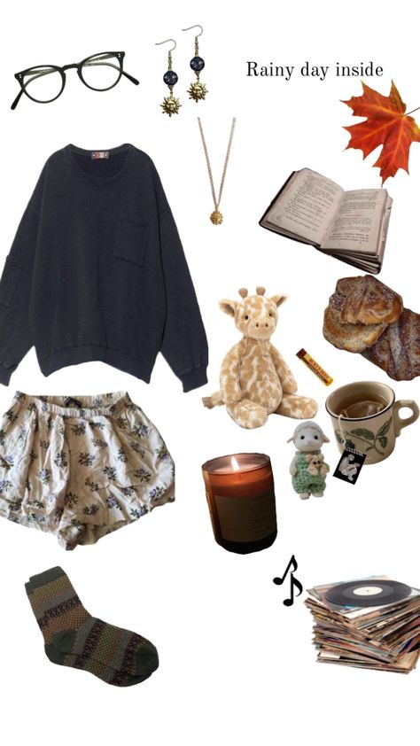 Rainy day inside #outfitinspo #outfits #calicocritters #autumm #books #tea Rainy Day Aesthetic Outfit, 70s Inspired Outfits, Earthy Outfits, Casual Preppy Outfits, Rainy Day Outfit, Hippie Outfits, Day Outfit, Fantasy Clothing, Basic Outfits