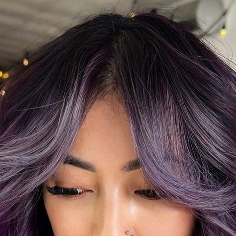 Savannah Laney | SC Color Specialist on Instagram: "Sooooo in love with this smokey amethyst! For this look I partnered with salon centric by using some of my favorite brands! To lift her I used @pulpriothair blonde AF All shampooing and conditioning done with @amikapro hydroboost For her color I used @pravana velvet mixed with purple toumarline and for her front pieces I used the grey.  For styling I used @redken quick blowout and @amikapro texture spray! You can find all these awesome products at @saloncentric . . #saloncentricpartner #ittakesapro #sponsoredad" Purple Grey Hair, Front Pieces, Texture Spray, Texturizing Spray, The Grey, Grey Hair, Purple Grey, Savannah, Savannah Chat