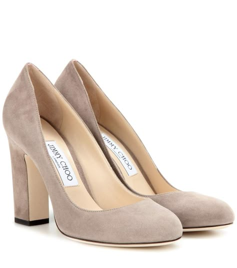 JIMMY CHOO Billie suede pumps Mary Shoes, Heels Platform Pumps, Grey Accessories, Brown Pumps, Shoes Pumps Heels, Jimmy Choo Pumps, Shoes For Me, Flat Pumps, Suede Leather Shoes