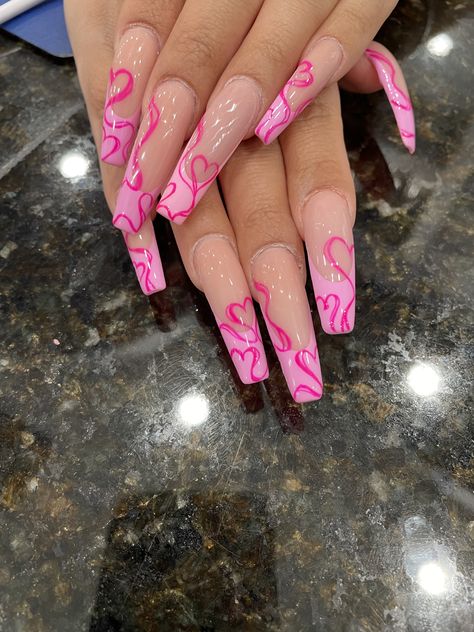 Creative Acrylic Nail Designs, Barbie Pink Nails, Baddie Nails, Nails 2023, Acrylic Nails Coffin Short, Pink Acrylic Nails, Girls Nails, Square Acrylic Nails, Dope Nails