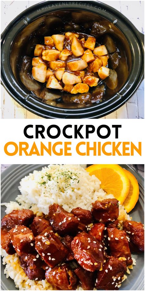 Crockpot Orange Chicken Recipe, Slow Cooker Chicken Breast, Crockpot Orange Chicken, Rice Crockpot, Takeout At Home, Chicken Breast Dinner, Orange Chicken Crock Pot, Chicken Breast Crockpot Recipes, Crockpot Chicken Breast