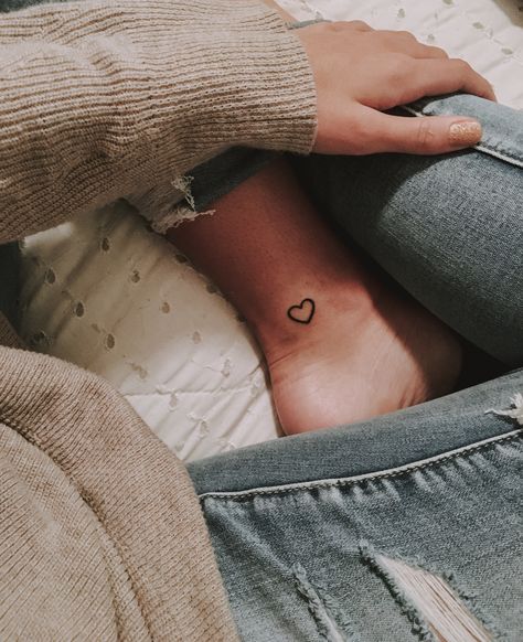 @katekve ig // minimalist ankle tattoo, matching tattoo, mother daughter tattoo Leg Heart Tattoo, Heart On Ankle Tattoo, Heart Ankle Tattoos For Women, Heart Tattoo On Ankle, Heart Ankle Tattoo, Minimalist Foot Tattoo, Ankle Tattoo Heart, Heart Tattoo Ankle, Small Heart Tattoos