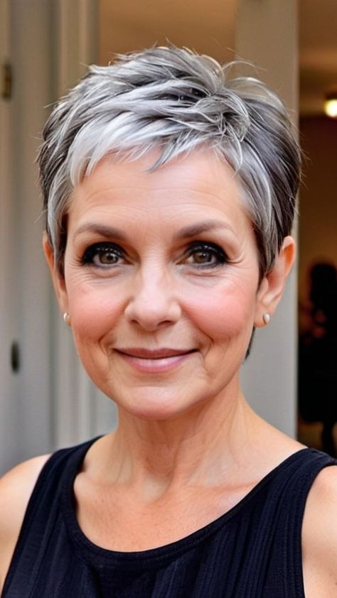 Rounded Pixie Silver Hairstyles, Shaved Pixie Cut, Shaggy Pixie Cuts, Pixie Haircuts For Women, Choppy Pixie Cut, Haircuts For Women Over 50, Hair Cuts For Women, Hair Advice, Pixie Styles