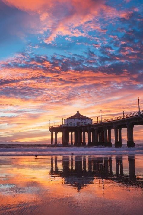 Sunrise tattoo #zicxa-photos #zicxa #images #background #wallpaper #freepik #shutterstock #VN Manhattan Beach Homes, Sunrise Tattoo, Pier Sunset, Manhattan Beach California, Manhattan Beach Pier, Beautiful Beach Pictures, Beach Pier, I Love The Beach, Wallpapers Images