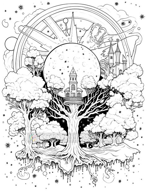 Embark on an extraordinary journey across realms with our "70 Enchanted Multiverse Coloring Pages". This captivating collection, instantly downloadable and ready to print, opens the door to a universe of wonder, where fantasy and reality blur in the most delightful way. #trendingcoloring #adultcoloringpages #coloringart #EnchantedMultiverseColoring #FantasyWorldsArt #MagicalColoringPages #SciFiAndFantasyColoring #CreativeEscapeColoring Fantasy Coloring Pages, Fantasy And Reality, Mosaic Tables, Nice Tattoos, Space Coloring Pages, Random Products, Adult Coloring Books Printables, Adult Colouring Printables, Unique Coloring Pages