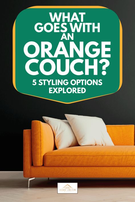 What Goes with an Orange Couch? [5 Styling Options Explored] - Home Decor Bliss Blue And Orange Living Room, Funky Interior Design, Best Wall Colors, Orange Couch, Living Room Wall Decor Ideas, Window Curtains Living Room, Room Wall Decor Ideas, Orange Sofa, Blue Couches