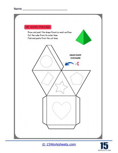 A Pyramid Of Shapes Worksheet - 15 Worksheets.com Pyramid Template, Circle Square Triangle, Holiday Science, Kindergarten Social Studies, Shapes Worksheets, Preschool At Home, Paper Folding, A Circle, Writing Skills