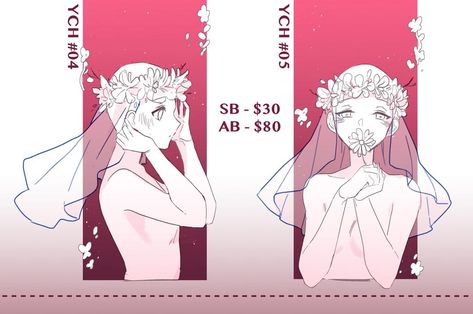 Vail Drawing Reference, Flower Crown Pose Reference, Holding Flowers Pose Reference Drawing, Flower Crown Drawing Reference, Crown Drawing, Anime Base, Art Base, Anime Drawings Tutorials, Art Poses