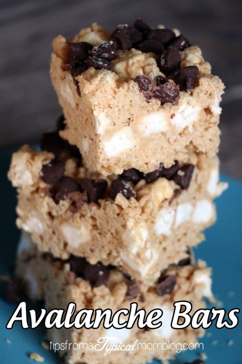 Avalanche Bars Avalance Cookies, Recipes Dessert Easy, Avalanche Bars, Avalanche Cookies, Peanut Butter Marshmallow, Shugary Sweets, Cookie Bar, Rice Krispy, Cookie Bar Recipes