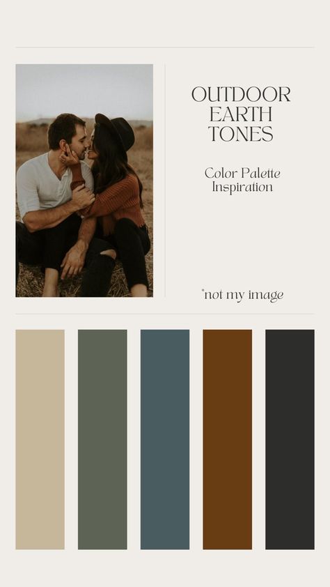 Color Palette For Fall Pictures, Photoshoot Outfit Color Scheme, Photoshoot Family Color Schemes, Earth Tone Outfits Photoshoot, Family Pictures Palette, Fall Photography Color Palette, Autumn Photoshoot Colour Palette, Earth Tones Photography, Outdoor Photoshoot Color Palette