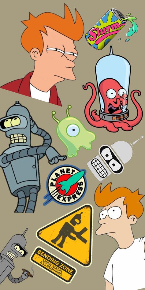 Futurama Birthday Party Ideas, Futurama Wallpaper Hd Iphone, Bender Wallpaper Futurama, Futurama Wallpaper Aesthetic, Futurama Aesthetic, Futurama Poster, Futurama Fanart, Simpson Tattoo, Fry Futurama