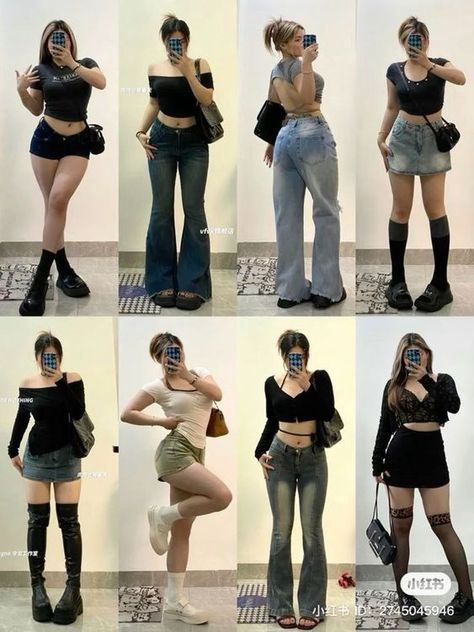 Casual Outfits Chubby, Poses For Chubby Women, Long Torso Outfits, Hourglass Outfit Ideas, Outfit Ideas Chubby, Chubby Fashion Outfits, Chubby Fashion Outfits Korean, Chubby Outfits, Chubby Aesthetic Outfit