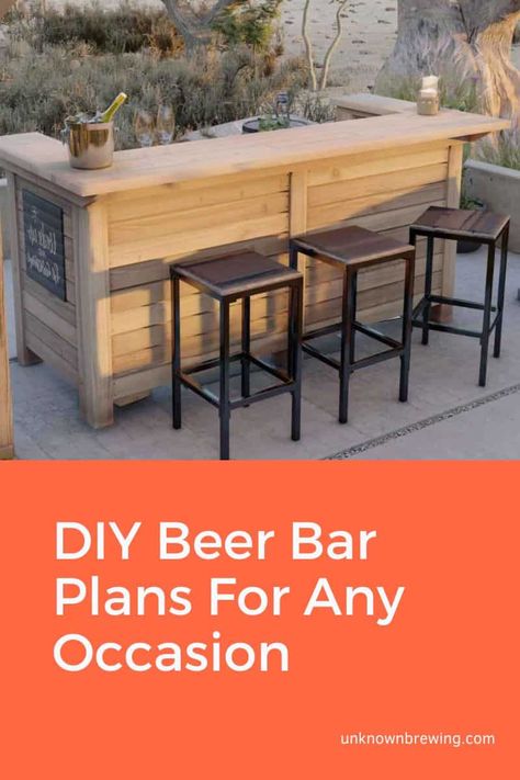 Diy Garage Bar Plans, How To Build A Bar, Diy Bar Top Ideas, Outdoor Bar Top Ideas, Diy Beer Bar, Diy Beer Tap, Diy Home Bar Plans, Build A Bar Diy, Diy Bar Plans