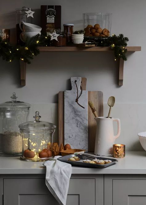 The hardworking Christmas kitchen | Neptune Fairy Lights In A Jar, Jar Lights, Candle Dinner, Christmas Mood, Christmas Kitchen, Christmas Inspiration, Bits And Bobs, Winter Christmas, Fairy Lights