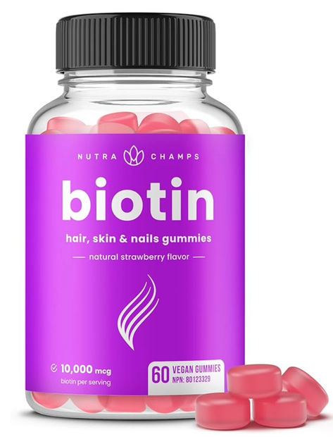 Biotin Gummies | 5000mcg Per Gummy | Hair Skin & Nails Vitamins | 60 Hair Vitamins Gummies | Healthy Hair Supplement for Women & Men | Vegan & Non-GMO | Natural Strawberry Benefits Of Biotin, Biotin Gummies, Hair Skin Nails Gummies, Best Hair Growth Vitamins, Hair Skin Nails Vitamins, Biotin Hair, Nail Vitamins, Vegan Gummies, Hair Supplements