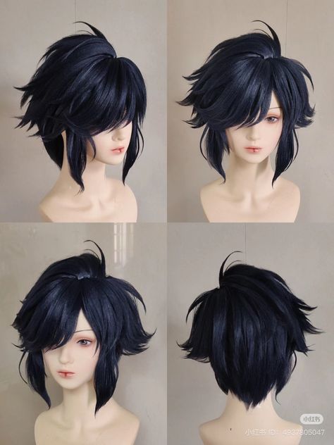 Hairstyles For Ocs, Bird Hairstyles, Hairstyles For Drawing, Unique Anime Hairstyles, Hair Art Styles, Hairstyles For Long Black Hair, Character Hair Ideas, Anime Wigs Short, Venti Haircut