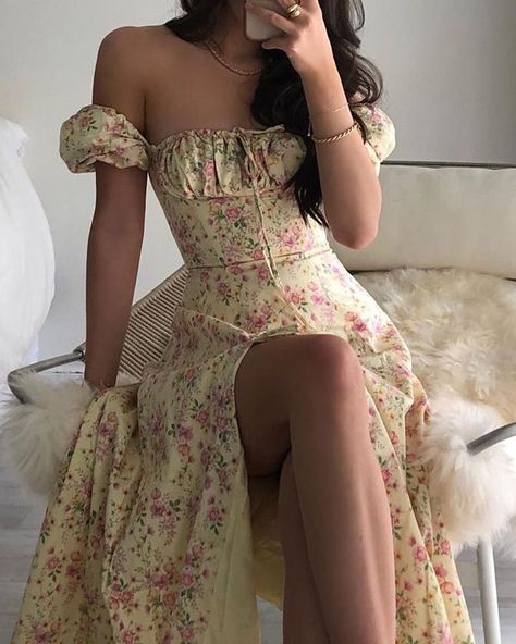 Dresses For Skinnies, Floral Print Dress Summer, Chic Maxi Dresses, Cottagecore Fashion, Dress Women Elegant, Long Summer Dresses, Women Party, Trend Fashion, Pastry Chef