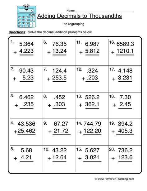 Large Print 4-digit Plus 3-digit Addition With Some Regrouping (e) E8F Expanded Form Worksheets, Decimals Addition, Grade 5 Math Worksheets, Expanded Notation, Adding Decimals, Wristband Template, Math Decimals, Place Value Worksheets, Math Addition Worksheets