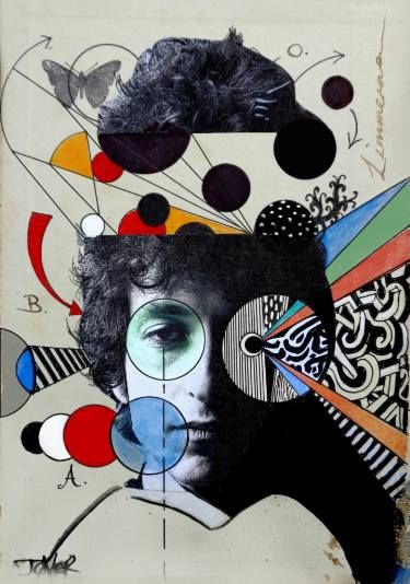 Saatchi Art Artist Loui Jover; Collage, “dylan deconstruct” #art Kunst Collages, Collage Foto, Loui Jover, Collage Portrait, Collage Artwork, Collage Design, A Collage, Drawing Tutorials, Pics Art