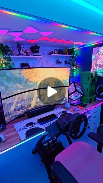 Eric Alves on Instagram: "The DLC coming, so let's back to training 💪 🤣 Elden Ring  . . . . . #gameroom #setup #videogames #eldenring #ps5controller #rgb #pccase #setupinspiration" Xbox Setup Bedroom, Playstation 5 Setup, Xbox Gaming Setup, Gaming Room Design, Gaming Room Ideas, Small Game Rooms, Gaming Rooms, Gaming Room Setup, Elden Ring