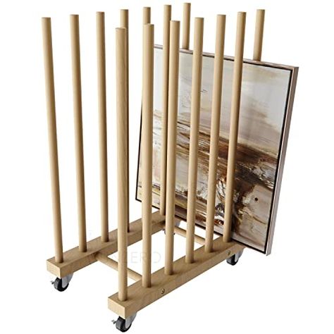 Poster Storage Ideas, Art Drying Rack, Rangement Art, Art Studio Storage, Frame Drawing, Picture Storage, Art Studio Space, Art Studio Room, Art Studio Design