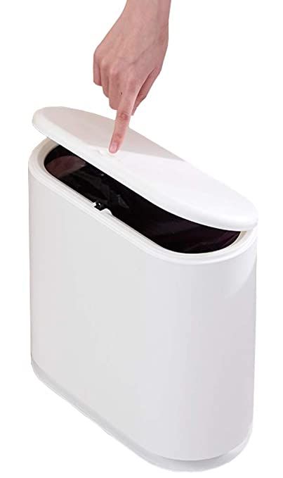 Amazon.com: Sooyee 10 Liter Rectangular Plastic Trash Can Wastebasket with Press Type Lid,2.4 Gallon Garbage Container Bin for Bathroom,Powder Room,Bedroom,Kitchen,Craft Room,Office (Cream White) : Industrial & Scientific Bathroom Powder Room, Metal Trash Cans, Garbage Containers, Plastic Trash, Trash Containers, Activity Room, Kitchen Craft, Bathroom Trash Can, Waste Container