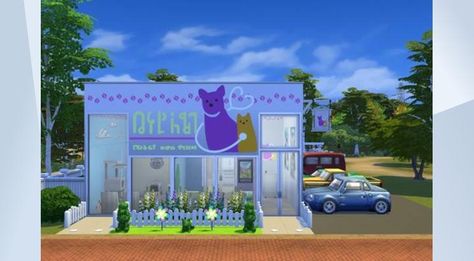 Sims 4 Pet Clinic, Sims 4 Vets Clinic, Sims 4 Cc Vet Clothes, Vet Clinic Design Sims 4, Sims 4 Vet Clinic Cc, Pet Paradise, Sims 4 Bedroom, Sims Games, Vet Clinics