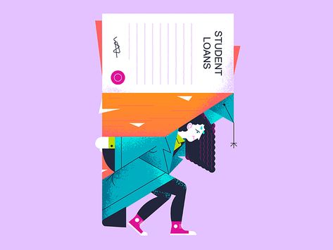 Debt Illustration, Budget Student, Aesthetic Student, Studio Illustration, Future Thinking, Strong Composition, Loan Payoff, Application Letter, Budget Plan