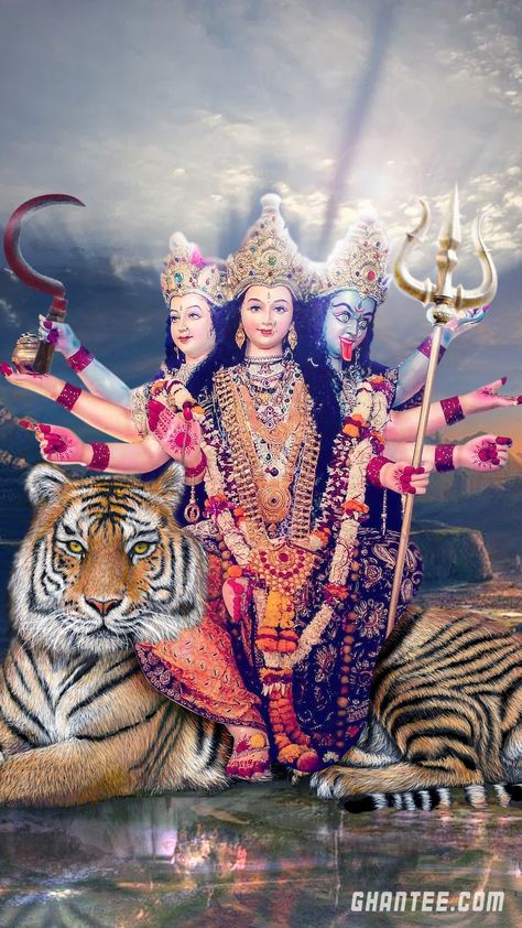 Navratri Image Hd, Navratri Pictures, Durga Puja Wallpaper, Maa Kali Images, Maa Durga Photo, Happy Durga Puja, Chaitra Navratri, Durga Ji, Durga Kali