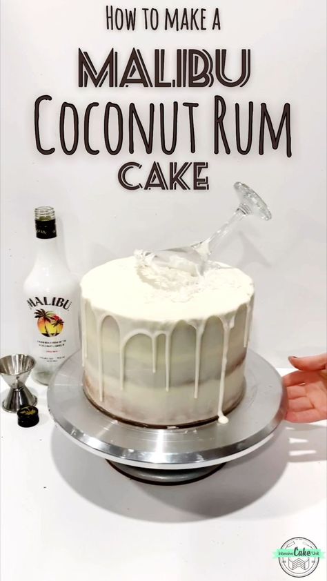 Malibu Coconut Rum Cake Malibu Rum Cake Recipes, Pina Colada Cake With Rum, Rum Layer Cake, Rum Flavored Cake, Alcoholic Cakes Recipes, Coconut Rum Punch Recipes, Malibu Cake Ideas, Alcohol Cake Ideas, Alcohol Infused Cake