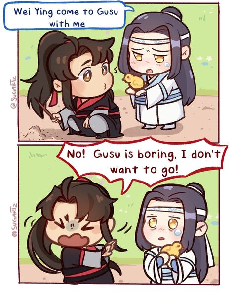 Mdzs Juniors And Wei Wuxian, Wei Wuxian X Lan Wangji Comic, Mdzs Comic, Wei Wuxian X Lan Wangji, Lan Wangji, S Love Images, Chinese Cartoon, Demonic Cultivation, Short Comics