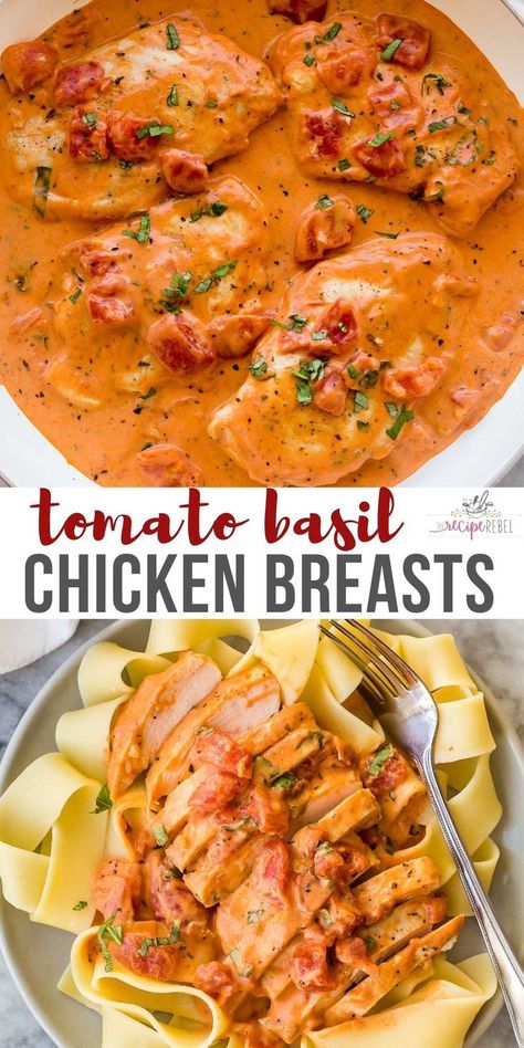 Tuscan  Pancetta Chicken Breast in Garlic  Cream Sauce is a rich and flavorful dish that combines the savory taste of pancetta with a creamy garlic sauce. Here’s how you can make it: Instant Pot Tomato Basil Chicken, Creamy Tomato Basil Chicken Instant Pot, Baked Chicken With Red Sauce, Sun Dried Tomato Basil Chicken, Creamy Tomato Chicken Recipes, Tomato Basil Baked Chicken, Chicken Tomato Sauce Pasta, Creamy Tomato Basil Chicken Pasta, Chicken In Pasta Sauce