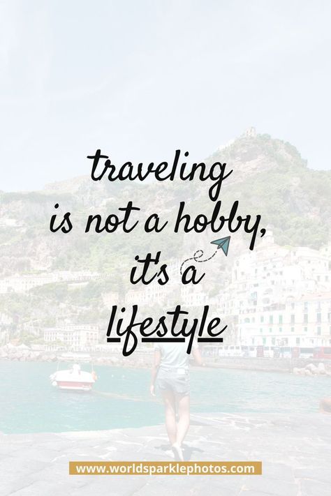 "traveling is not a hobby, it's a lifestyle". If your travel itch is strong, do you dare take your first trip alone? Would you believe me that you are capable to do it and be able to enjoy it a lot? Make traveling a part of your life. Solo Travel | Inspiration for Women | Traveler Lifestyle | Travel Quotes | World Sparkle Photos Traveler Lifestyle, Doll Suitcase, Funny Travel Quotes, Business Things, Solo Travel Quotes, Travel Booking, Soul Love Quotes, Travel Captions, Funny Travel