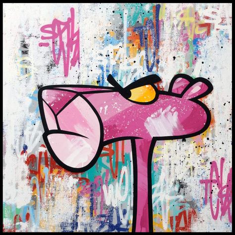 Pop Up Books, Pink Panther Cartoon, Panther Art, Pop Up Art, Book Publisher, Posca Art, Graffiti Style Art, Graffiti Wall Art, Pink Panther