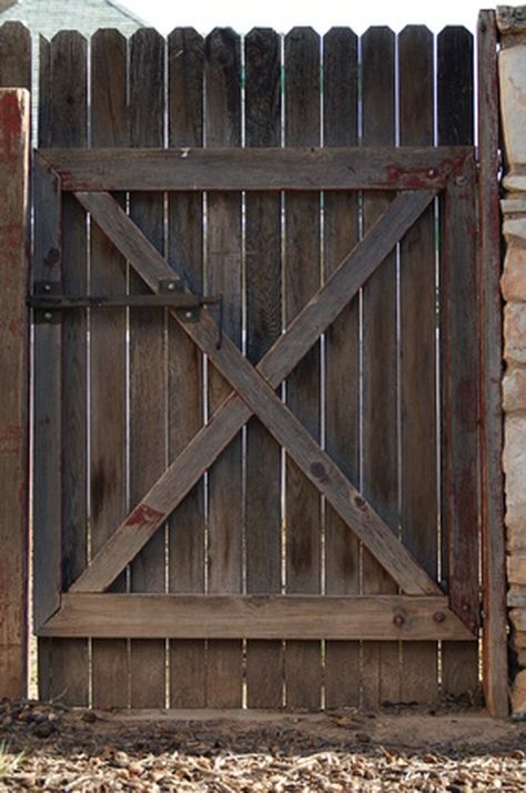 How to Straighten a Twisting Wooden Gate | Hunker Building A Wooden Gate, Building A Gate, Wood Fence Gates, Wooden Gates Driveway, Wood Privacy Fence, Wooden Gate, Macrame Hammock, Patio Steps, Double Gate