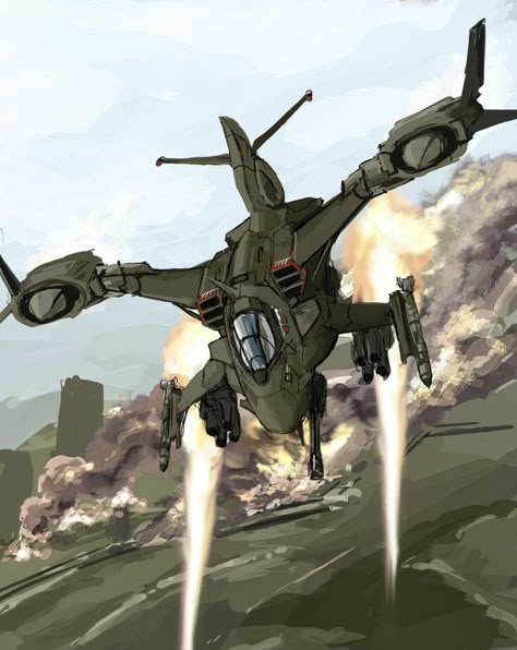 Gunship by Kvlticon on deviantART Sci Fi Gunship, Ah64 Apache, Future Military, Space Engineers, Starship Concept, Flying Vehicles, Sci Fi Design, Future Soldier, Military Artwork