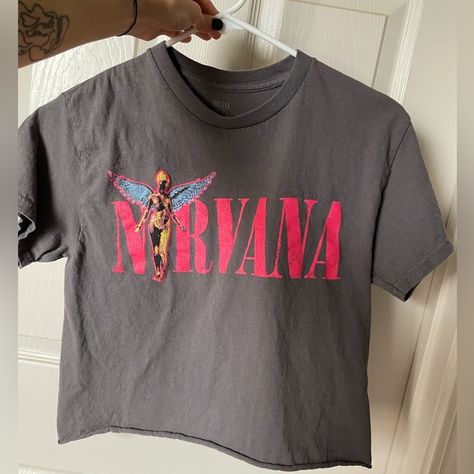 Nirvana Crop Top Nirvana Crop Top, Nirvana Logo, Pink Letters, Pink Letter, Nirvana, Crop Top, Relaxed Fit, Crop Tops, Jewelry Watches