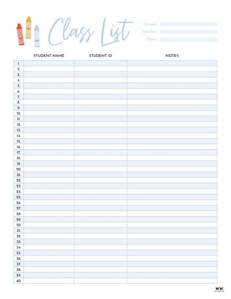 Choose from 12 different class list templates including 2 for Valentine's Day to keep track of all of your students. 100% FREE. Print from home. Class List, Free Print, List Template, Keep Track, Teacher Newsletter, From Home, Free Printables, Valentine's Day, Track