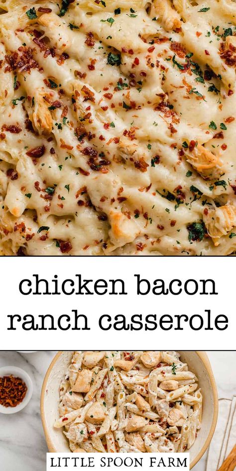 Picky Eaters Dinner, Bacon Ranch Casserole, Ranch Casserole, Chicken Recipes Easy, Chicken Bacon Ranch Casserole, Chicken Bacon Ranch, Bacon Ranch, Sunday Roast, Easy Casserole Recipes