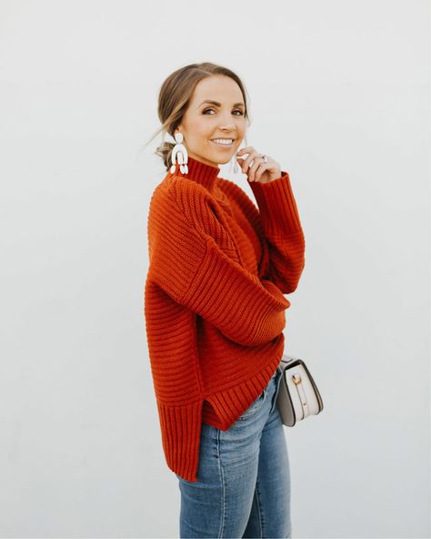 statement earrings with a turtleneck sweater Statement Earrings Outfit, Merricks Art, Earrings Outfit, Statement Dress, S Art, Todays Outfit, Step By Step Guide, Mode Inspiration, Step Guide